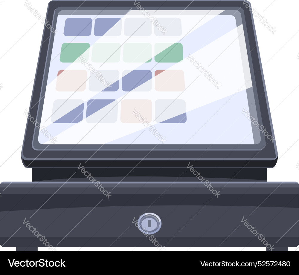 Modern pos terminal with touch screen showing Modern pos terminal with touch screen showing vector image