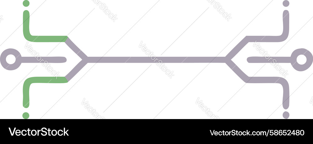 Neural Network Data Flow Pathway Vector Image