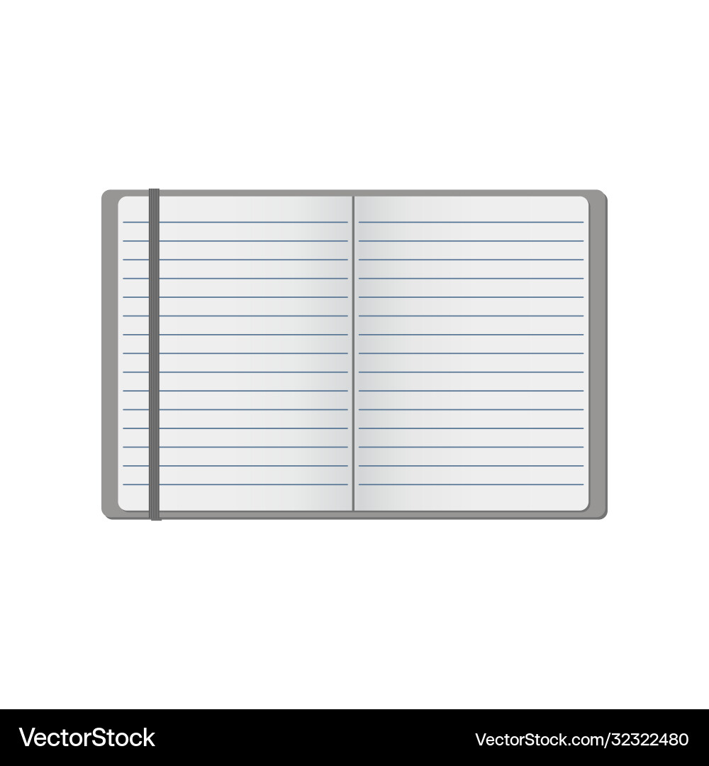 Open notebook with lined page Open notebook with lined page vector image