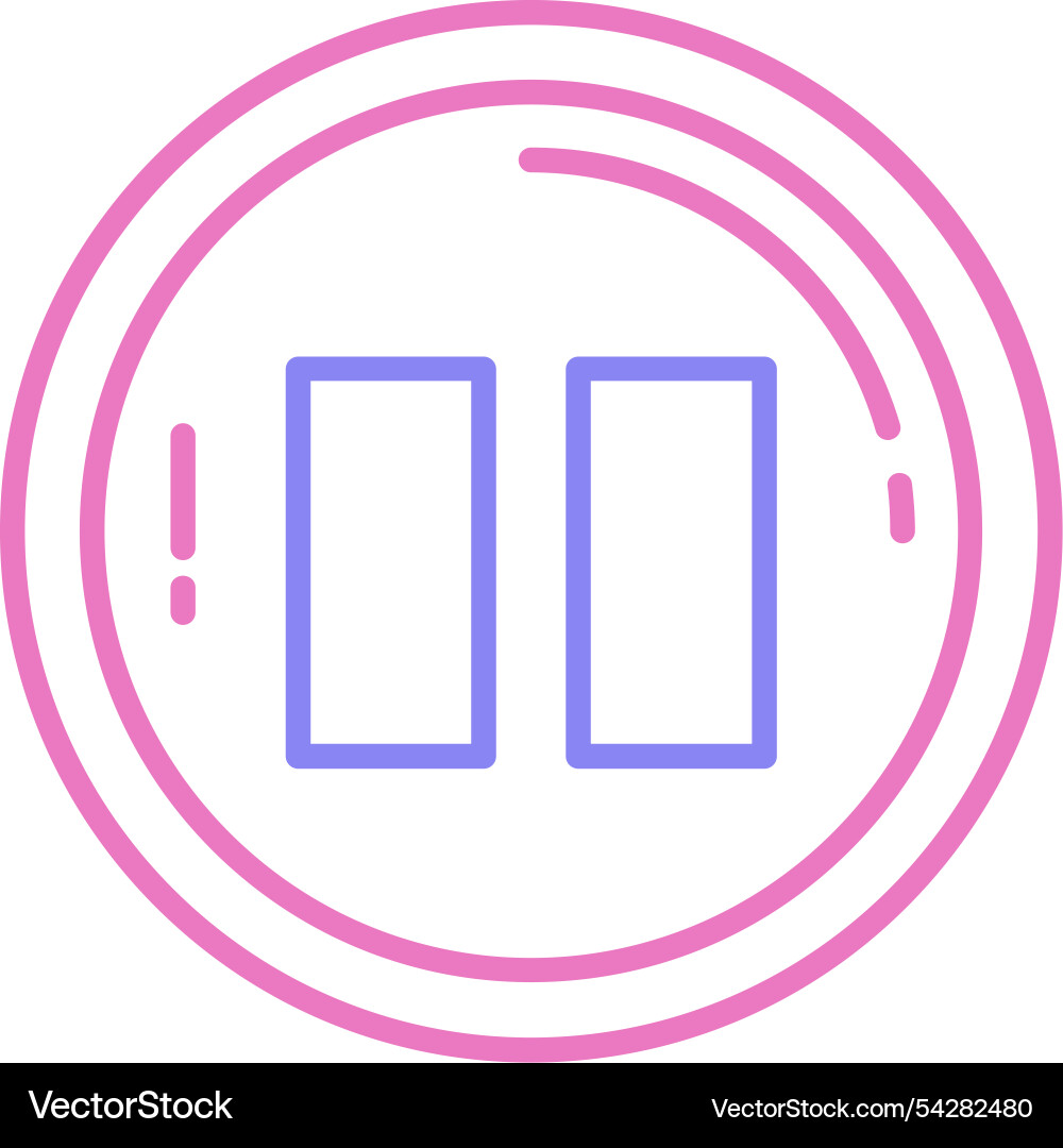 Pause line two colour icon Vector Image