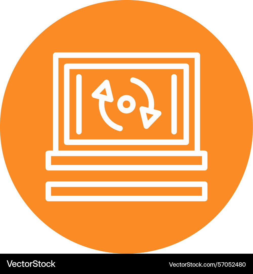 Refresh line circle style icon design vector image