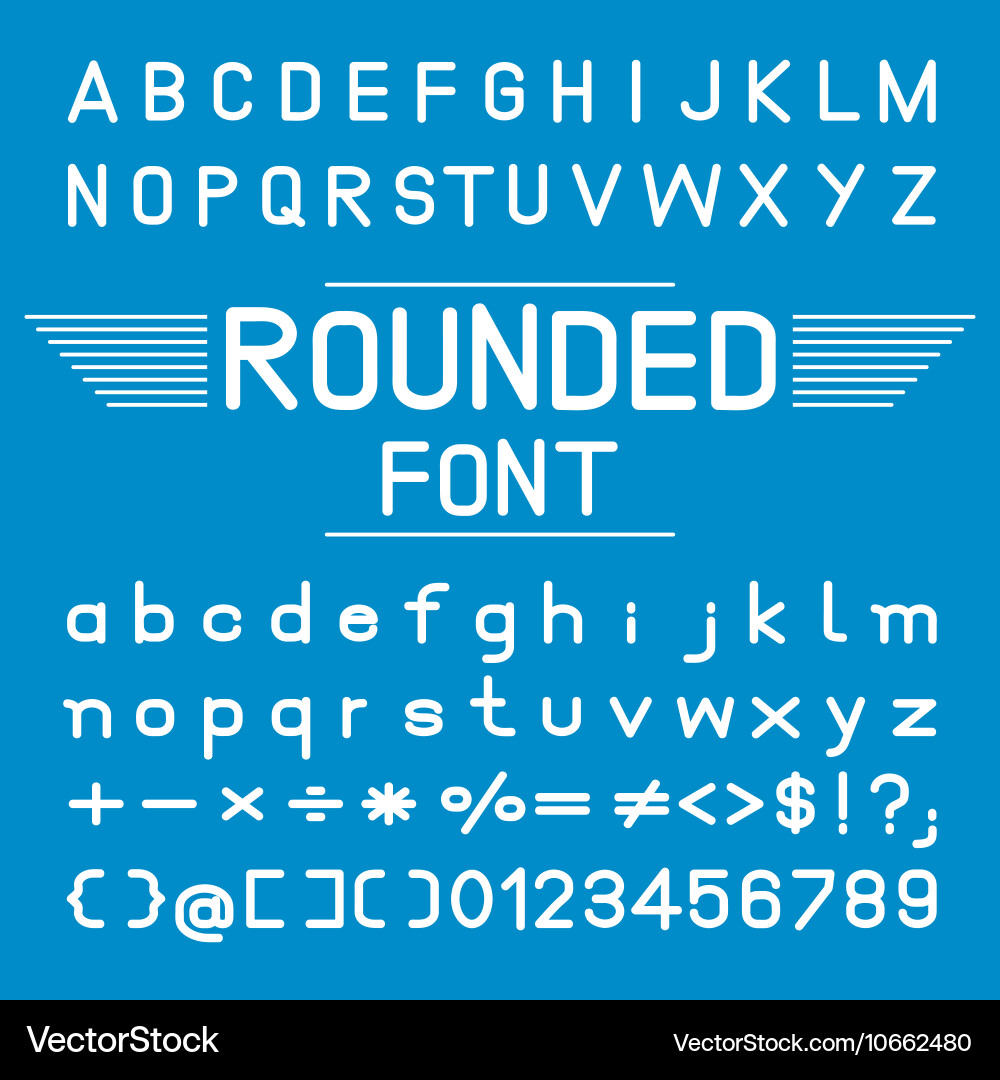 Rounded font design vector image