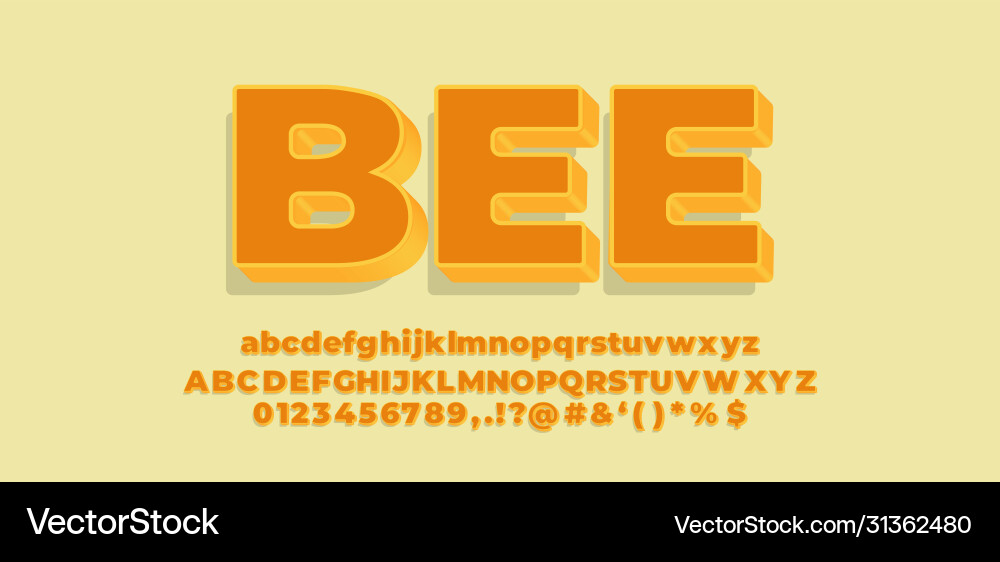 Schriftstil 3d Effekt gelb und orange modern Schriftstil 3d Effekt gelb und orange modern vektorbild