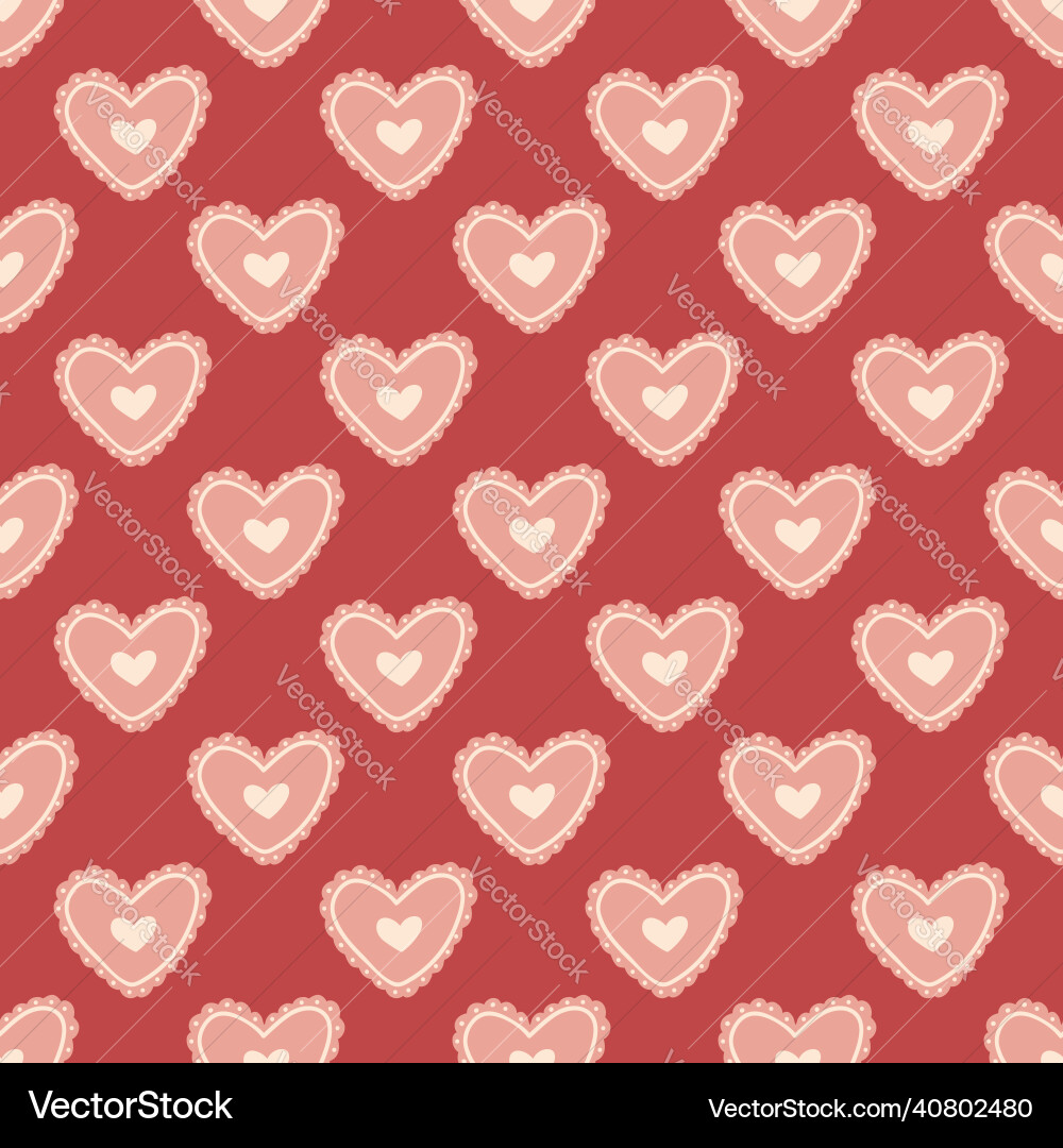 Seamless pattern with heart valentine card Vector Image