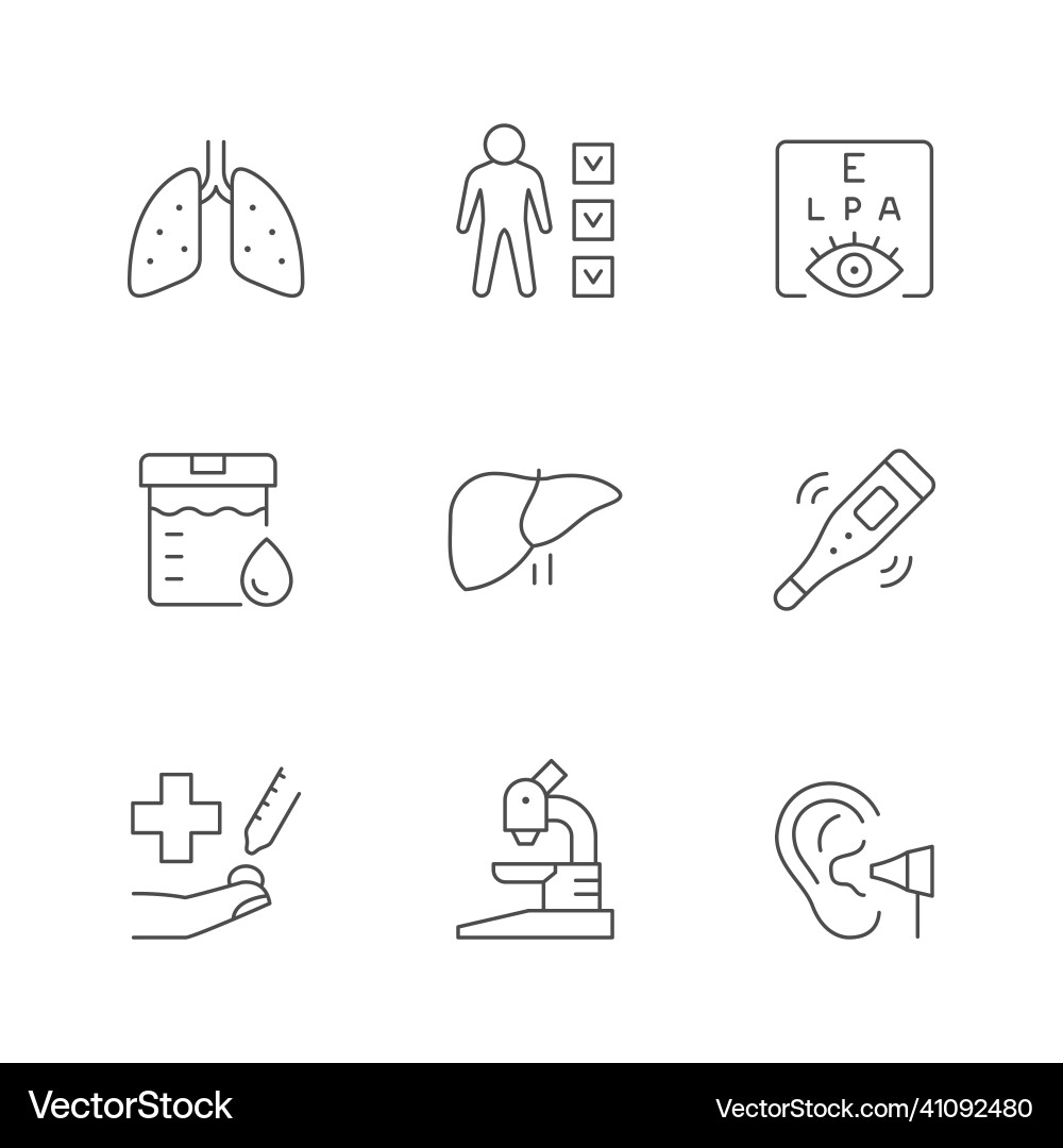 Set line icons of checkup Set line icons of checkup vector image