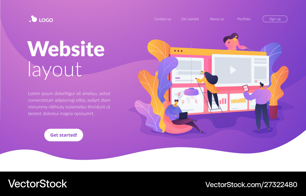 Web development landing page template Web development landing page template vector image