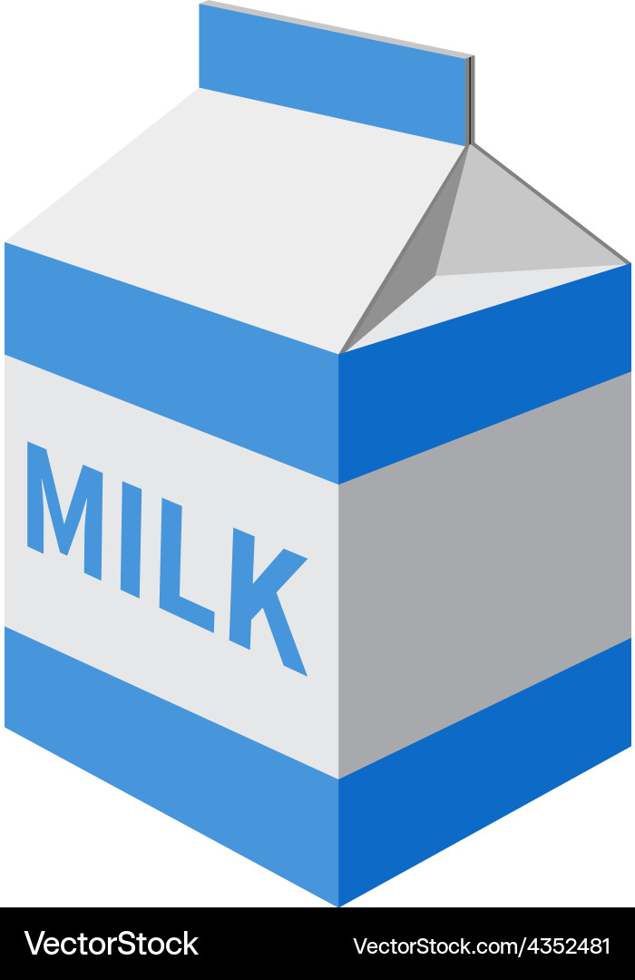 Blue Milk Carton Royalty Free Vector Image - VectorStock
