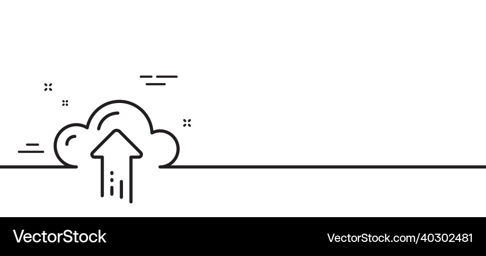 Cloud computing upload line icon internet data vector image