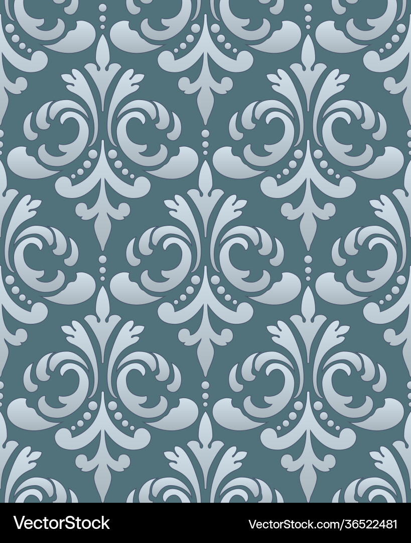 Damask seamless pattern element classical Damask seamless pattern element classical vector image