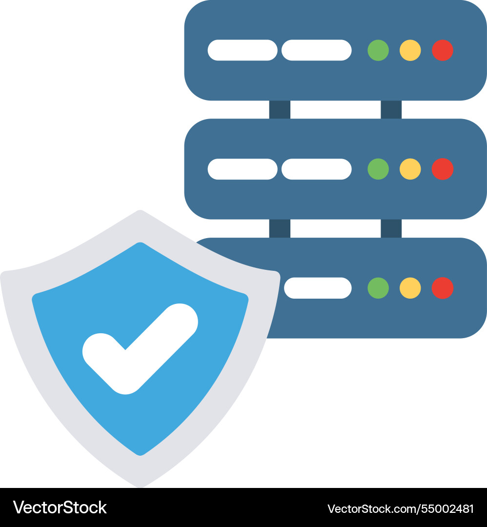 Database security flat icon design vector image