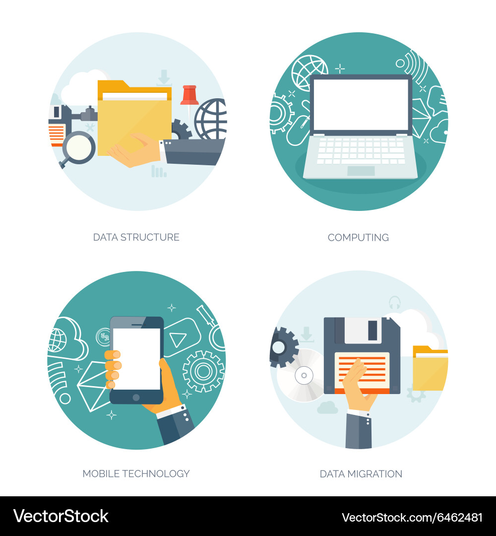 Flat background coding Royalty Free Vector Image