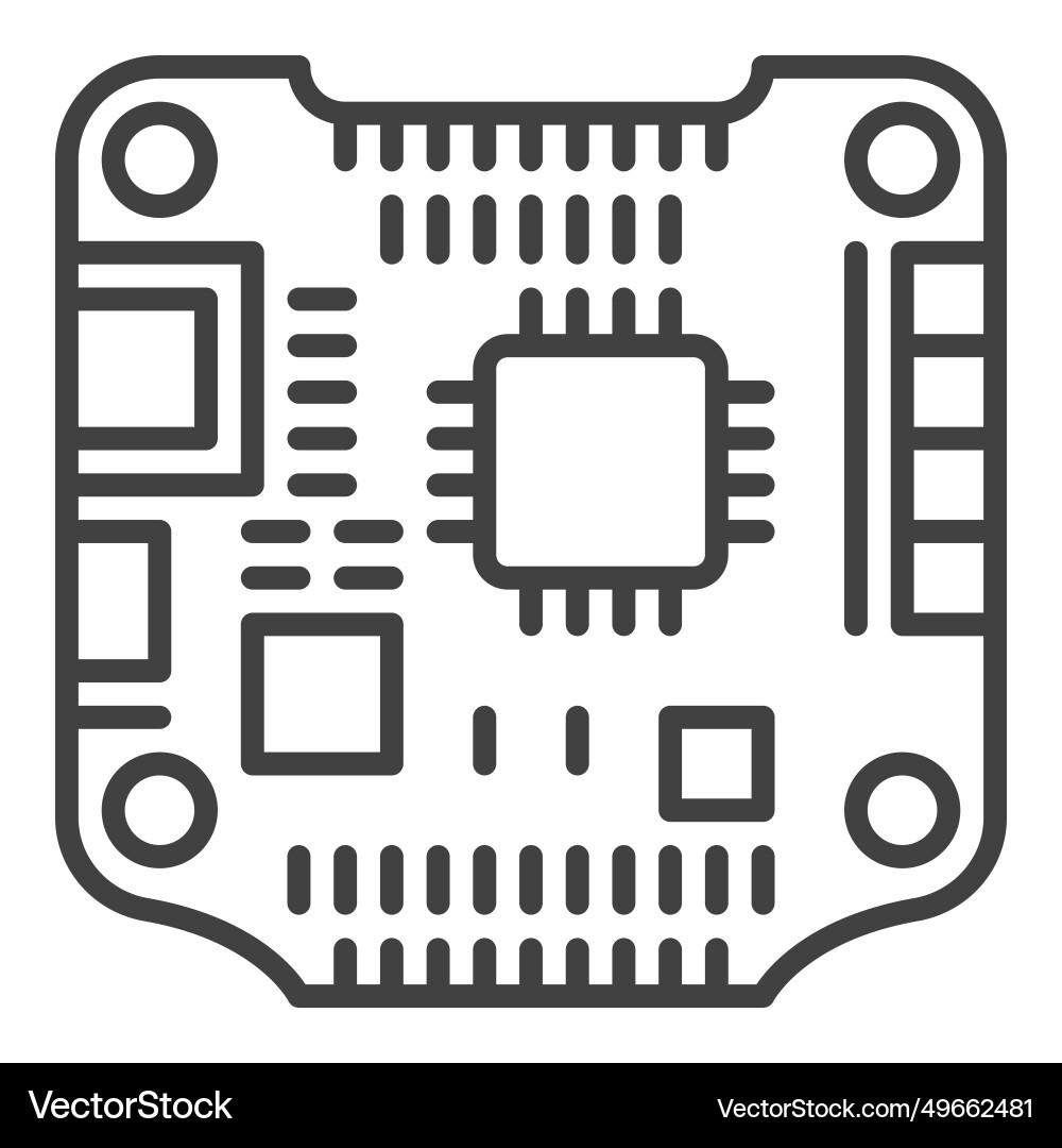 Fpv drone flight controller concept thin line icon Fpv drone flight controller concept thin line icon vector image