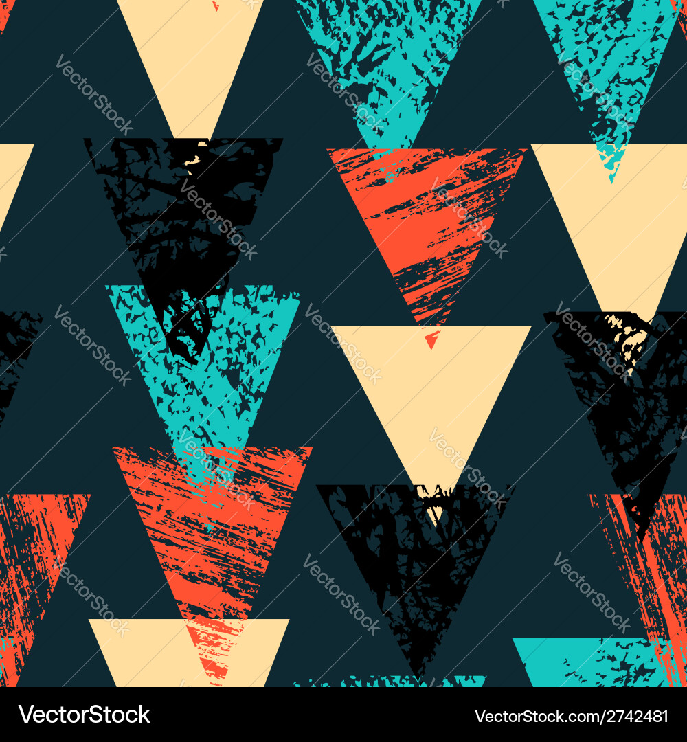 Grunge Textured Triangle Pattern vector image