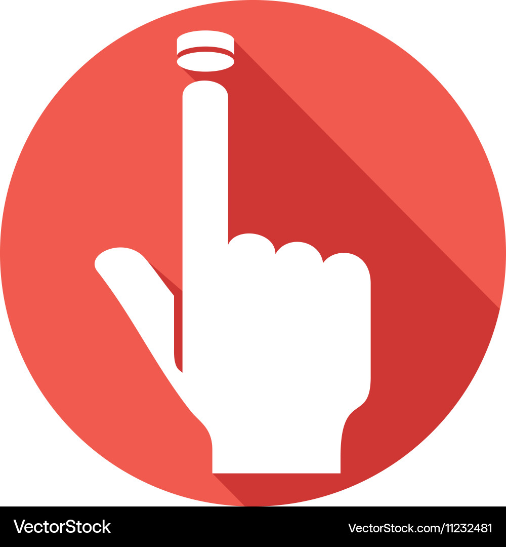 Hand Pressing Button Icon - Push Button Vector Image