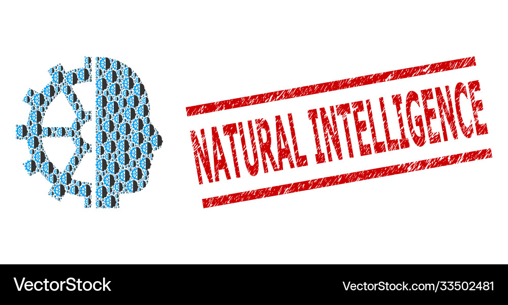 Intellect recursion mosaic items Intellect recursion mosaic items vector image