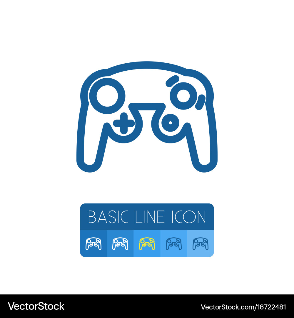 Isolated controller outline gaming element Vector Image