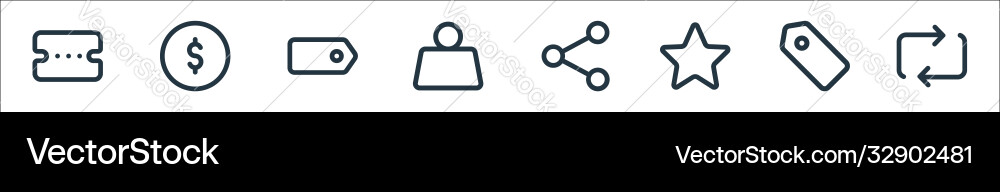 Marketplace line icons linear set quality Marketplace line icons linear set quality vector image
