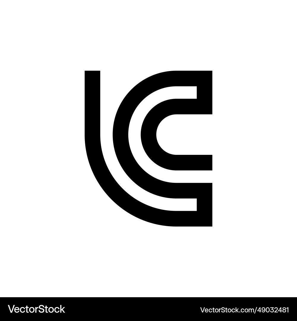 Modern line monogram lc l c letters initial based Modern line monogram lc l c letters initial based vector image