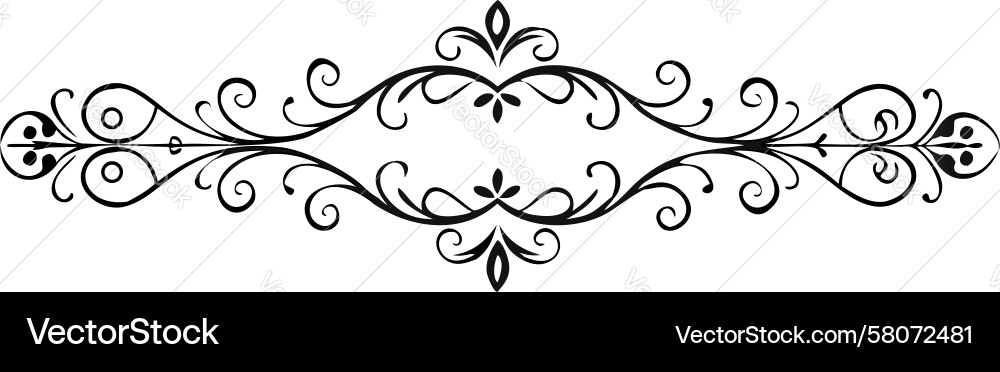 Ornate Scroll Border Element Vector Image