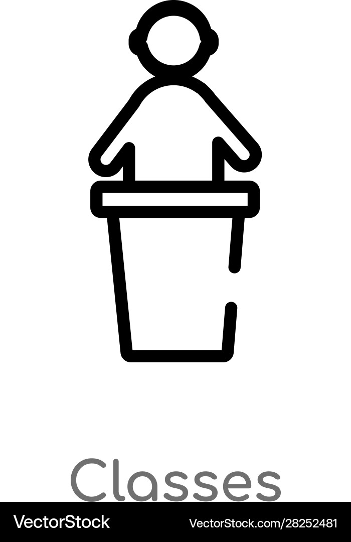 Outline classes icon isolated black simple line Vector Image