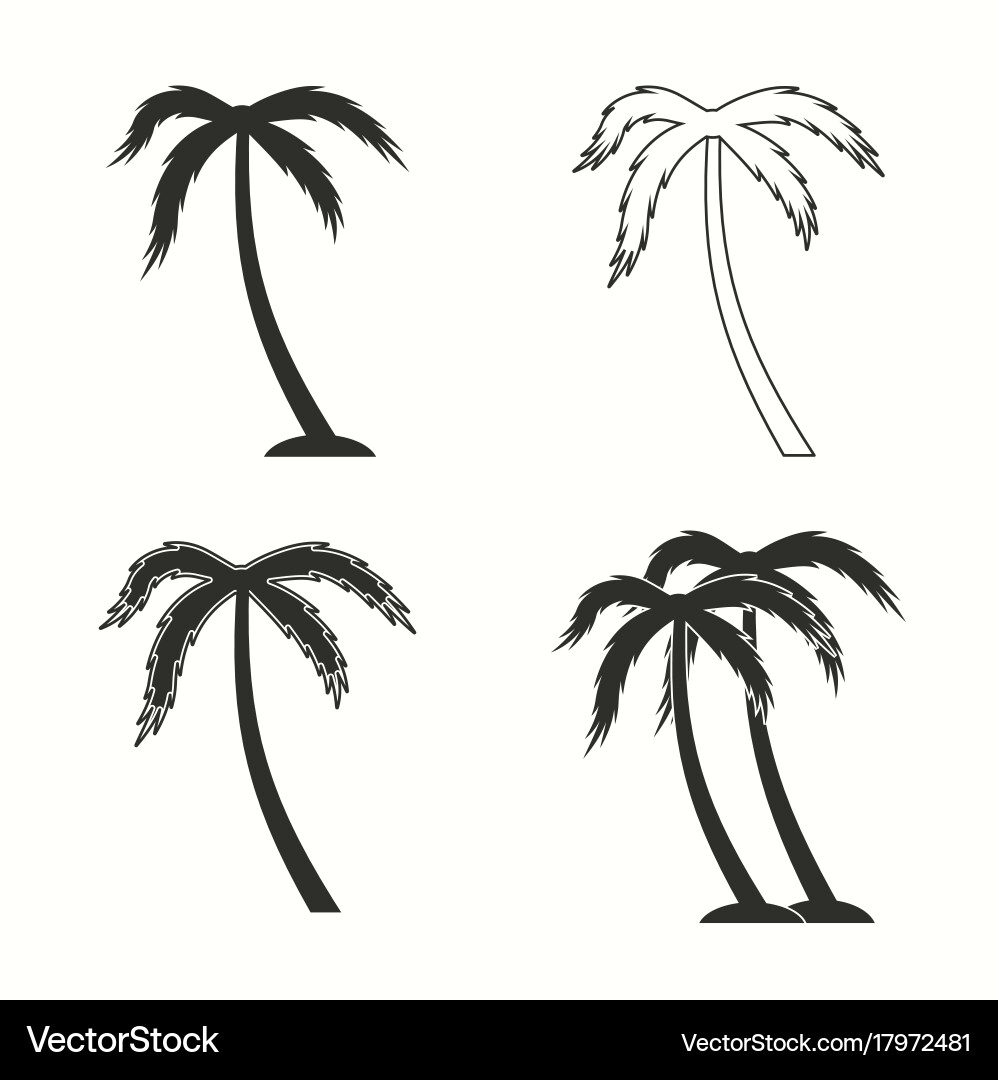 Palm-Icon-Set Vektorbild