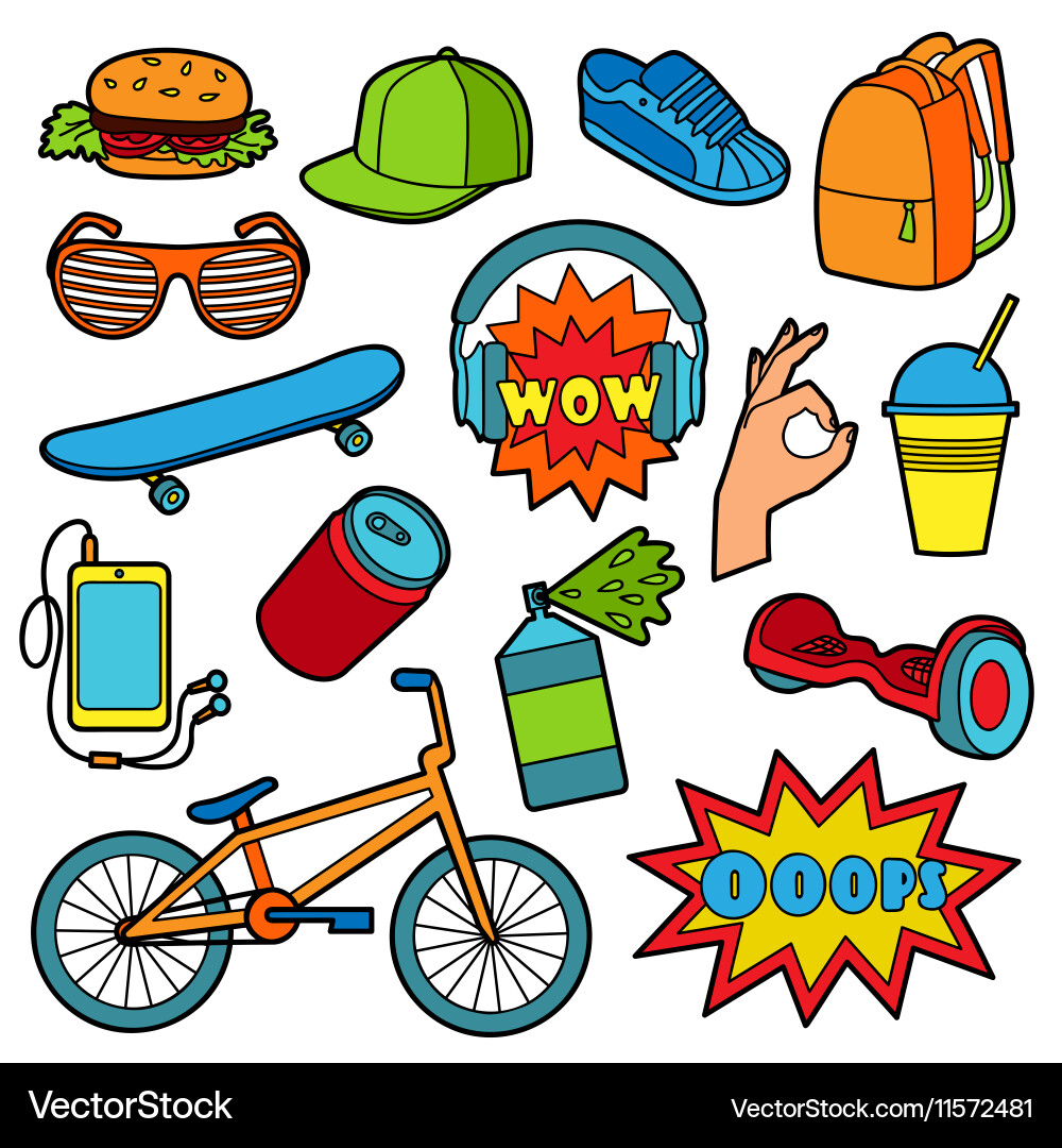 Patch & Sticker Set vector image