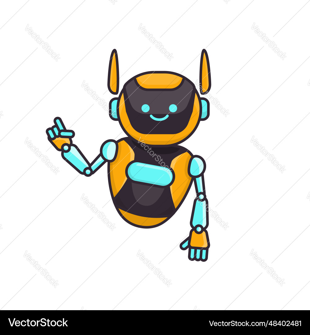 Robot character pose mascot Robot character pose mascot vector image