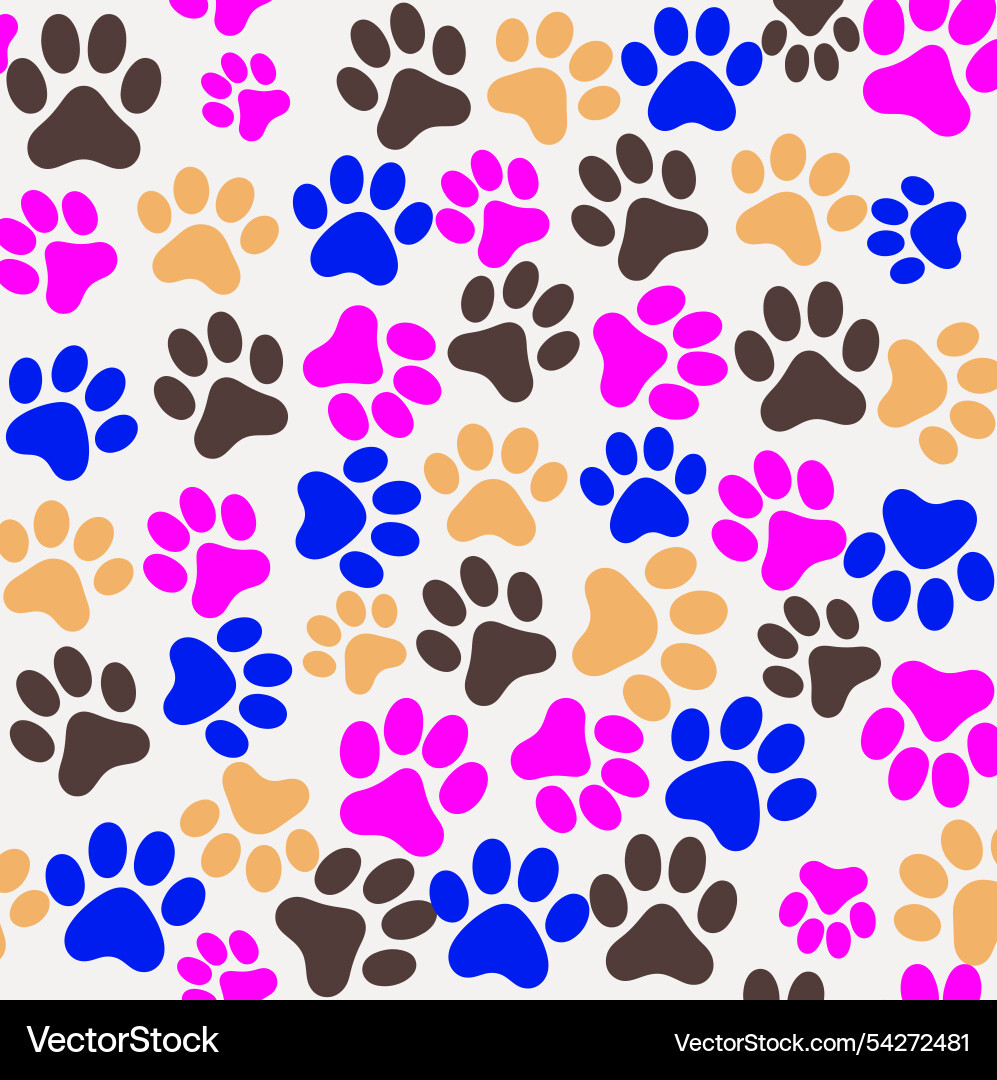 Seamless paw print pattern for pet projects vector image