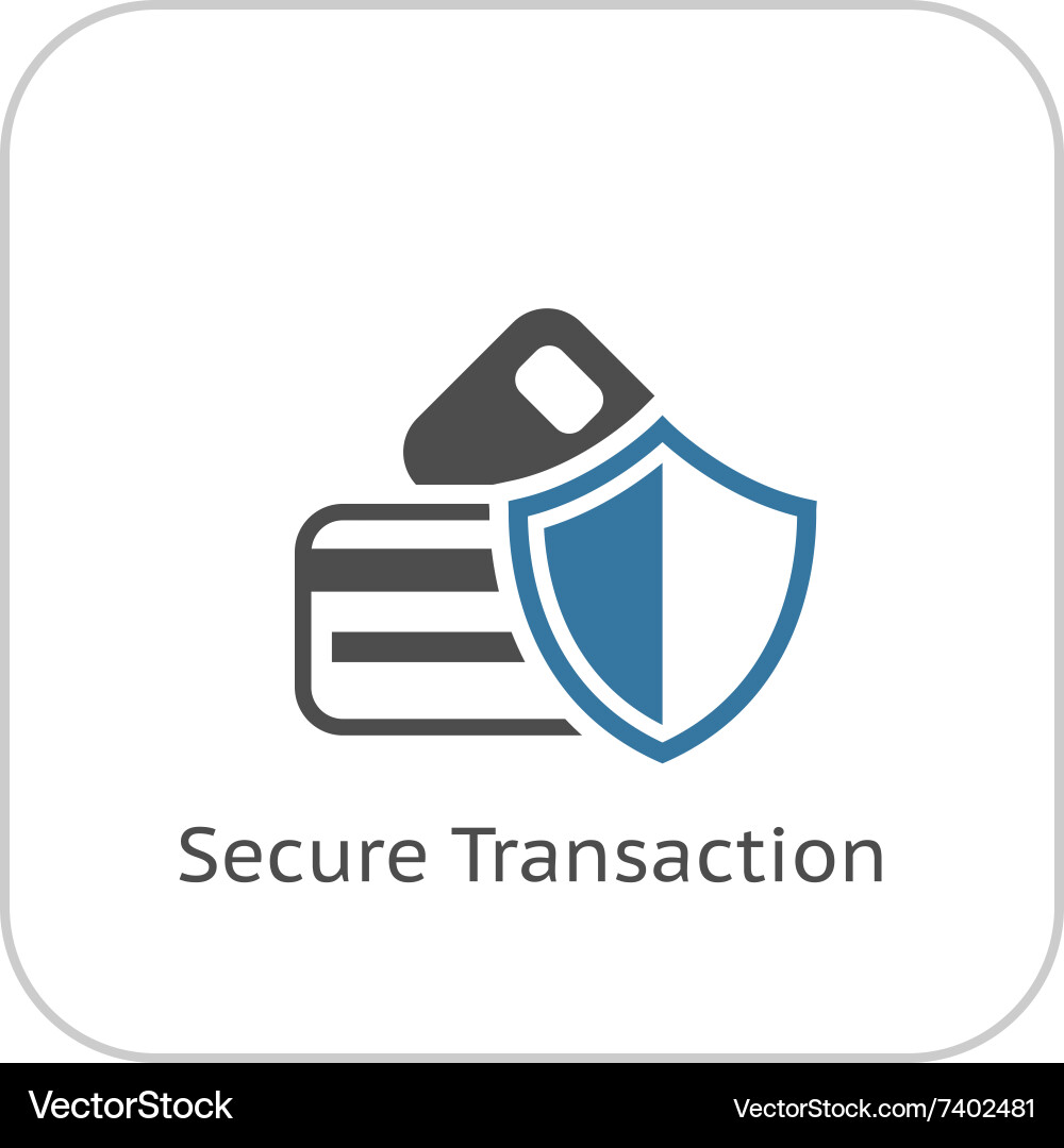 Secure transaction icon flat design Vector Image