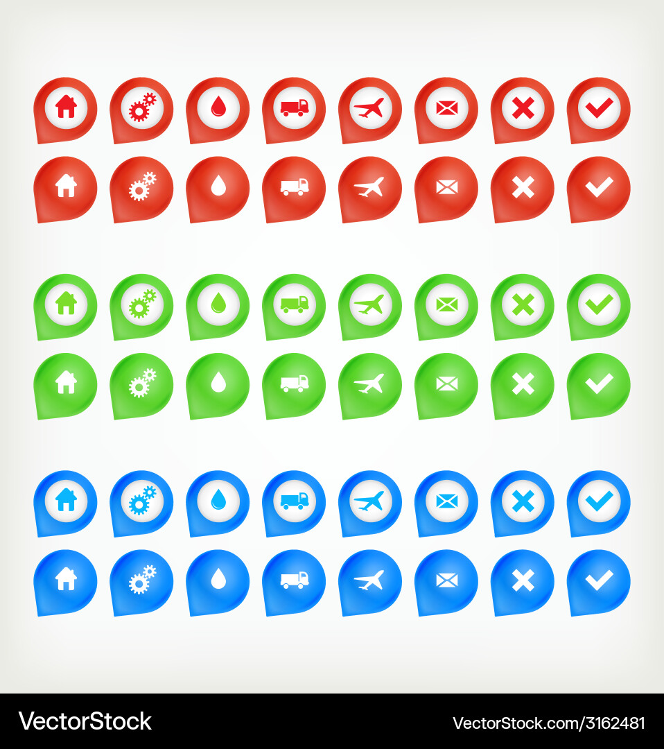 Set of round 3d transport pointers vector image