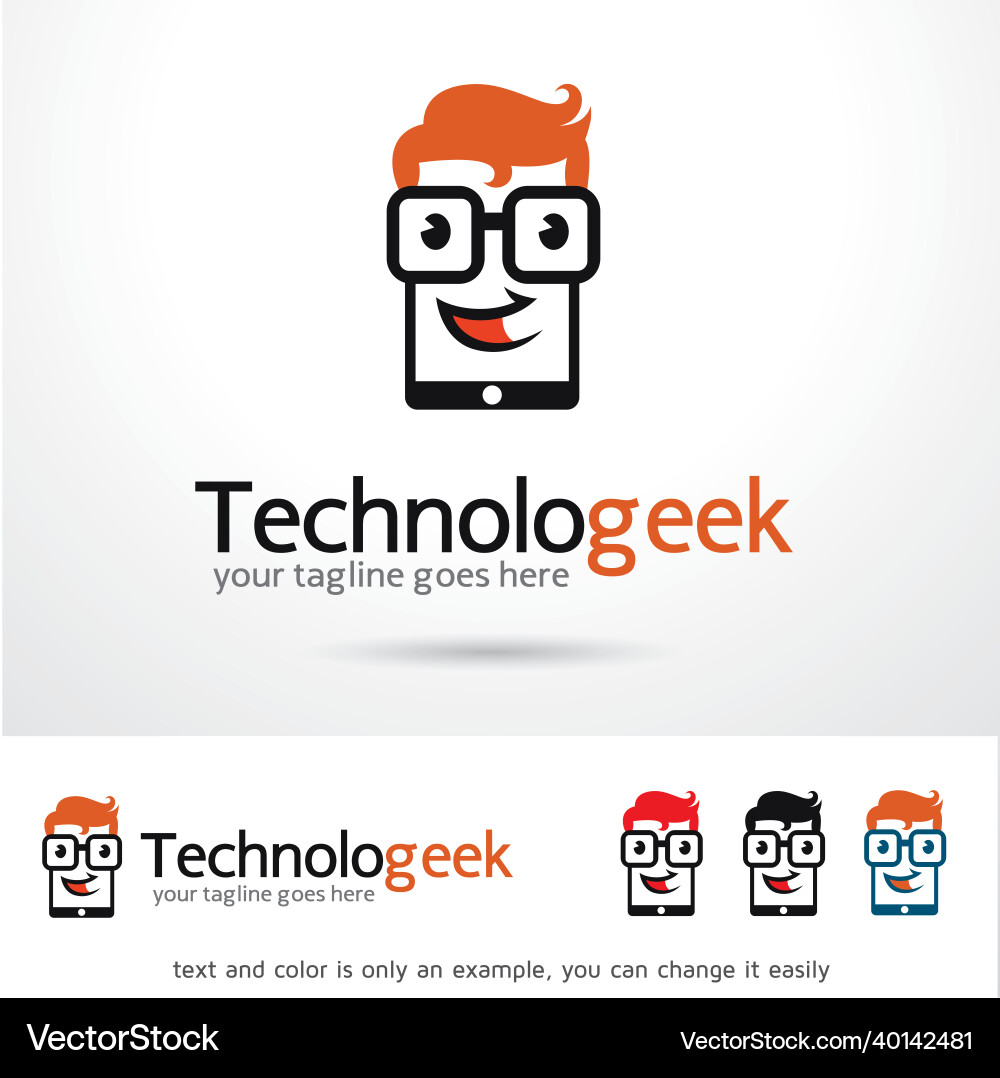 Tech Geek Logo Template vector image