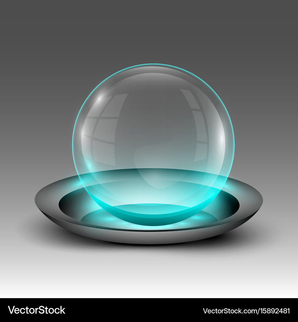 Transparent sphere on plate Vector Image