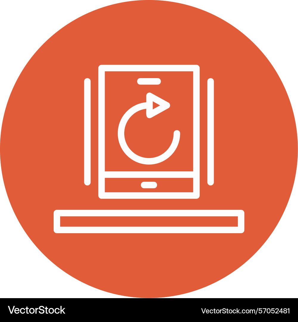 Undo line circle style icon design Vector Image