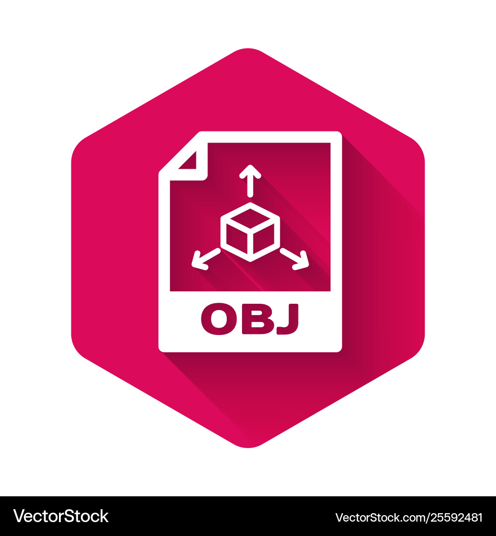 White obj file document icon download button White obj file document icon download button vector image