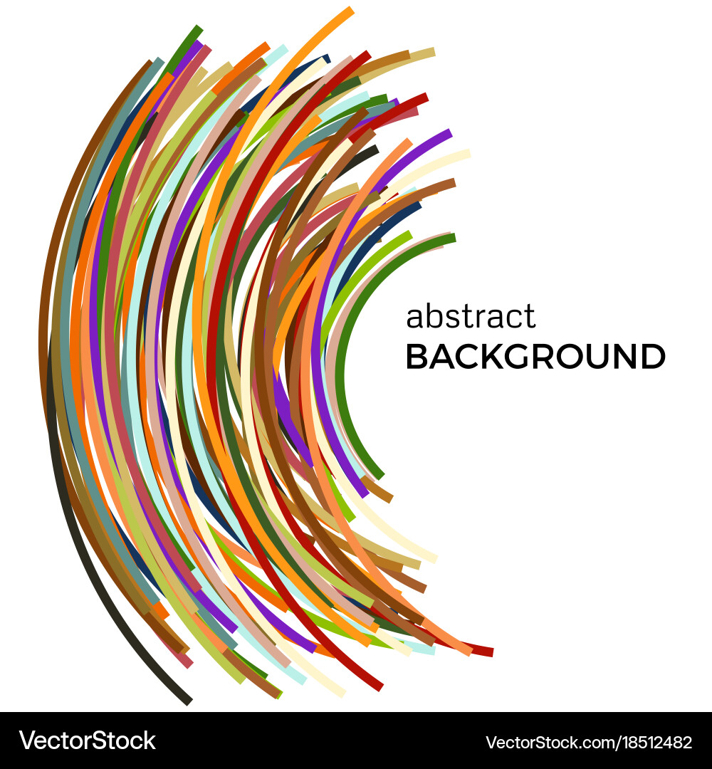 Abstract background with multicolored curved lines vector image