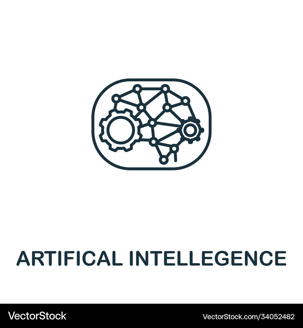 Artificial intelligence icon simple line element Vector Image