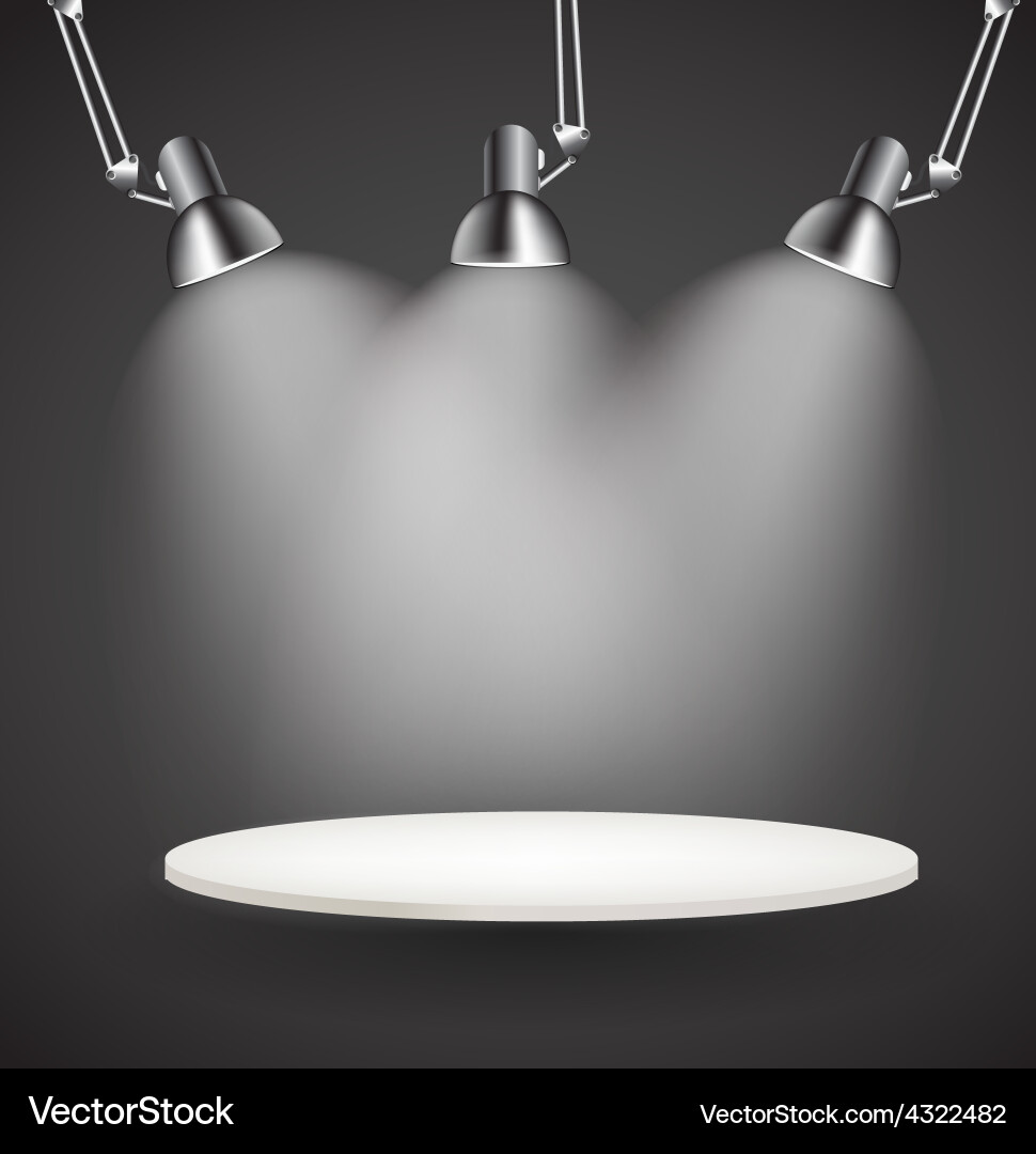 Background with lighting lamp empty space Vector Image