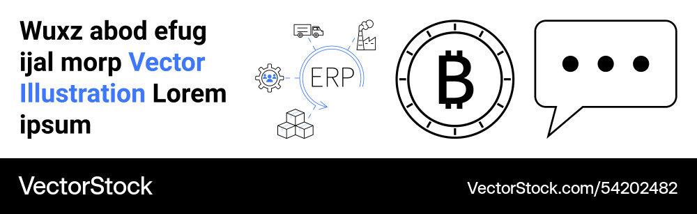 Blockchain and erp integration with communication Blockchain and erp integration with communication vector image