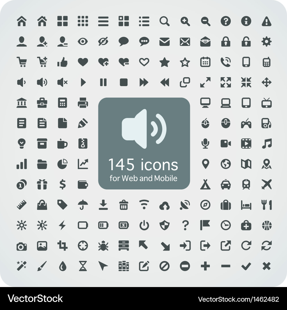 Collection of Icons for Web and Mobile Apps vector image