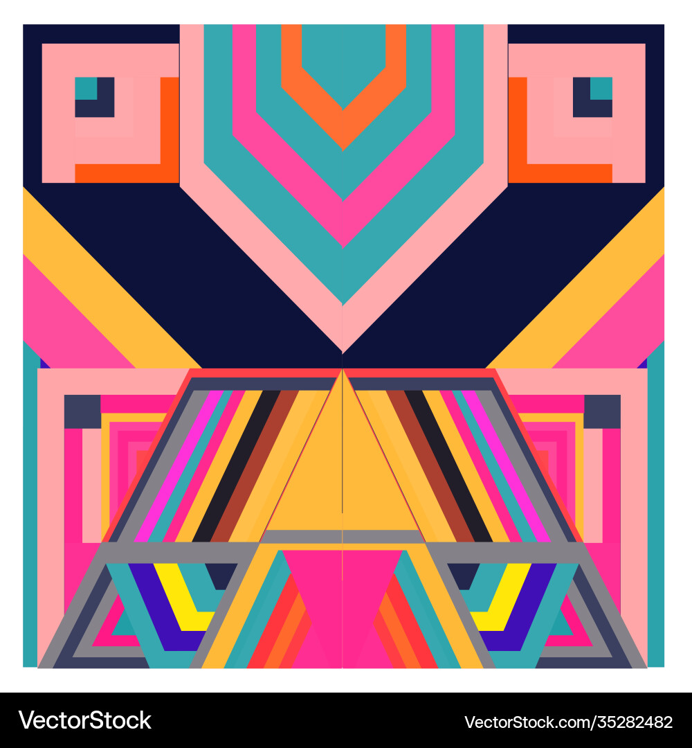 Colorful geometric and curve background pattern Vector Image