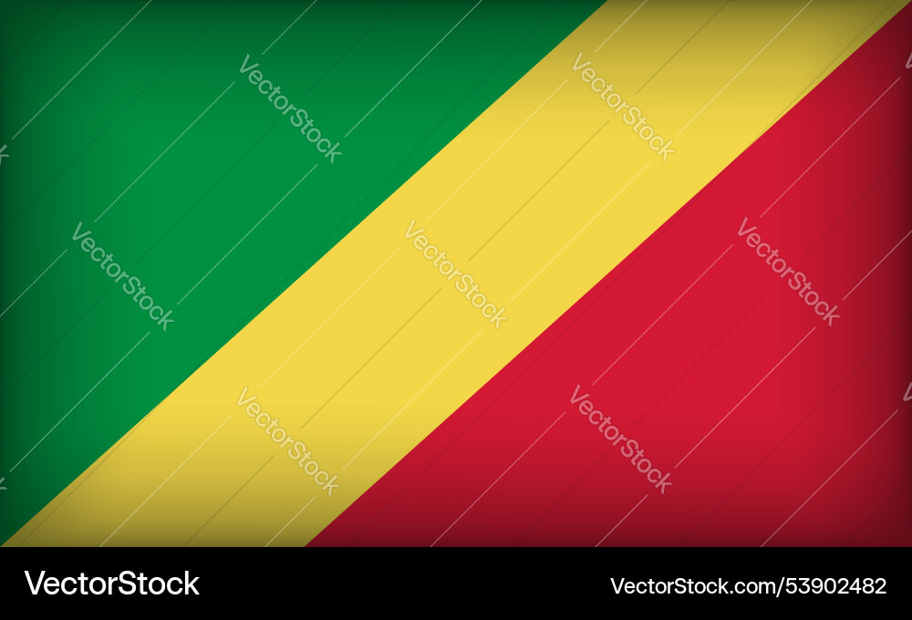 Congo flag with original color Vector Image