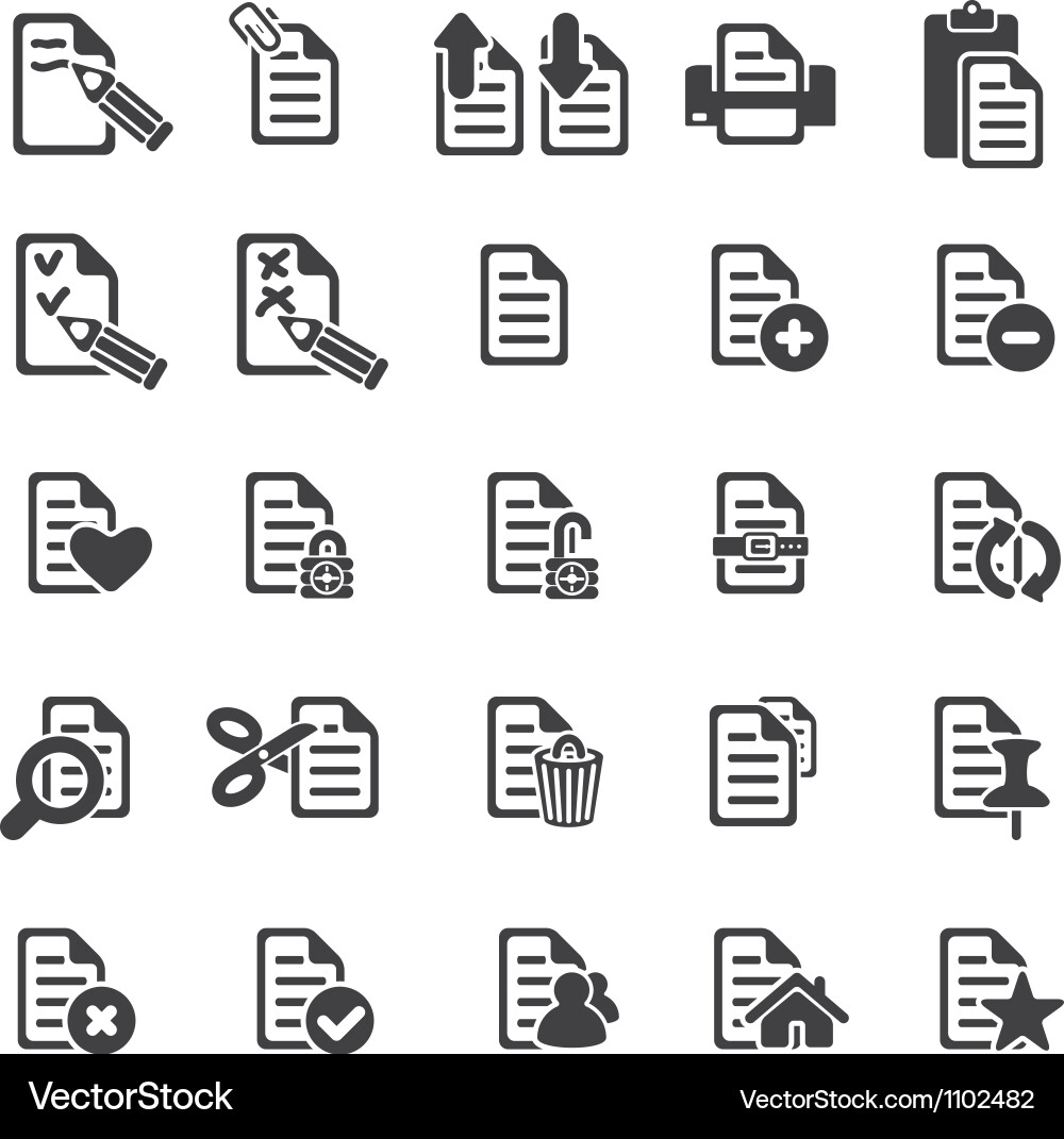 File Icons Set – Collection of Data Symbols vector image