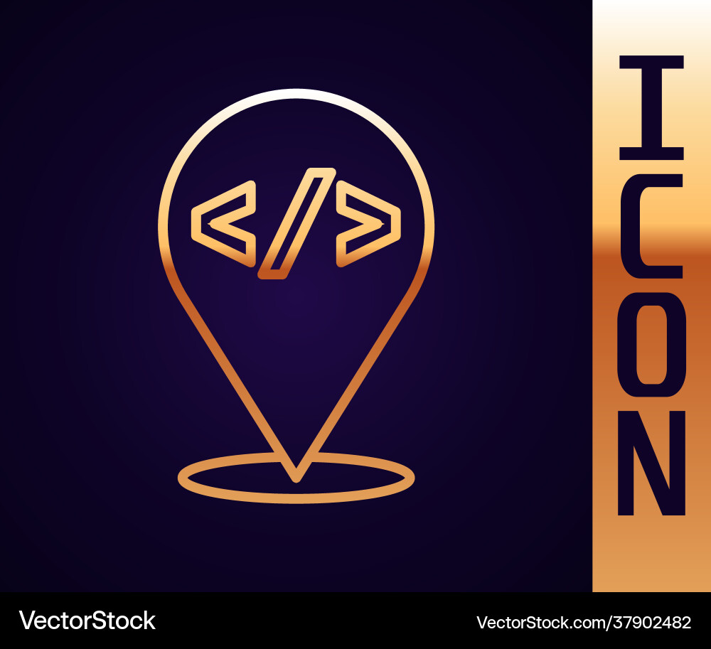 Gold line web design and front end development Gold line web design and front end development vector image