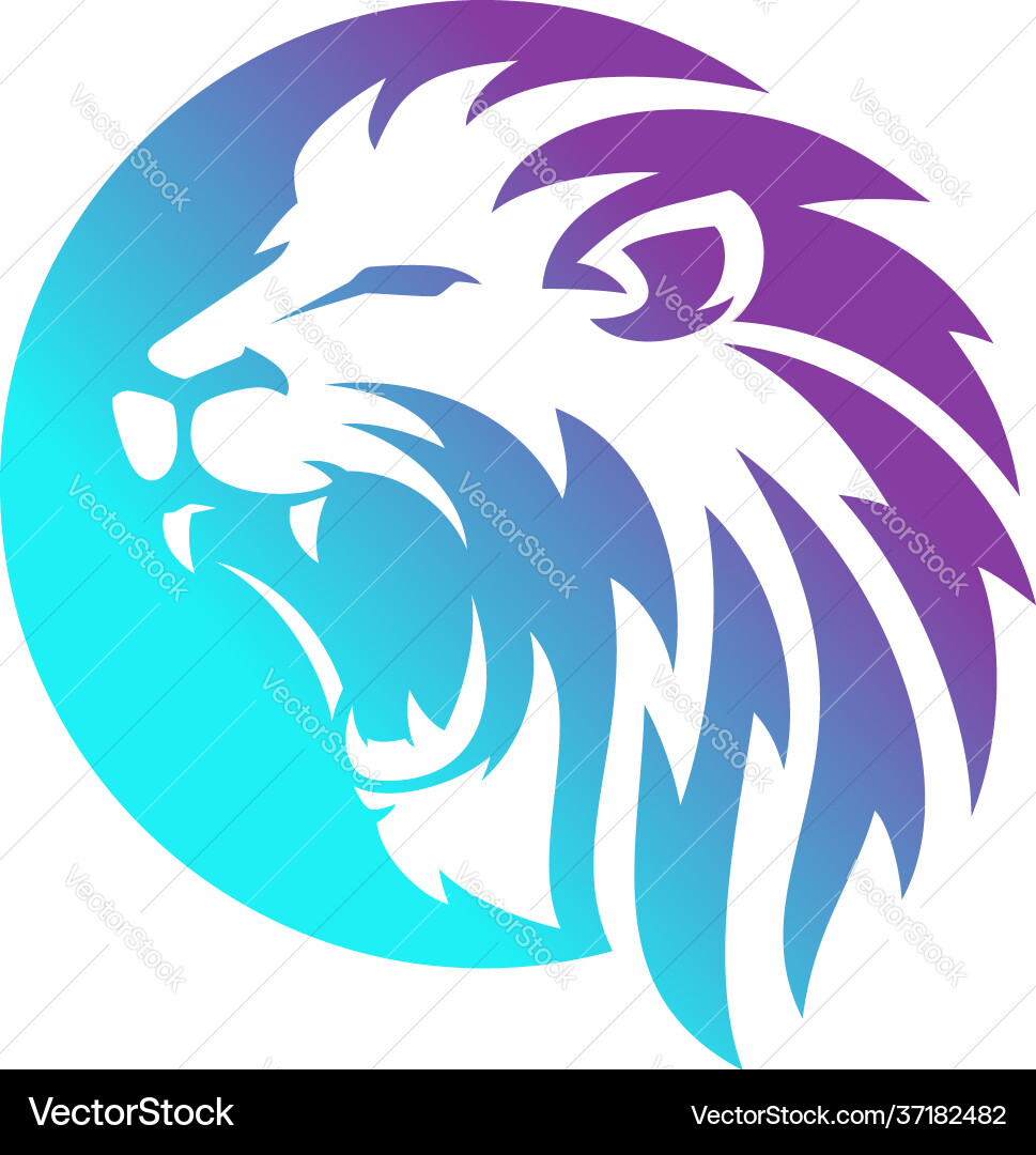 Lion Head Logo Template Vector Image