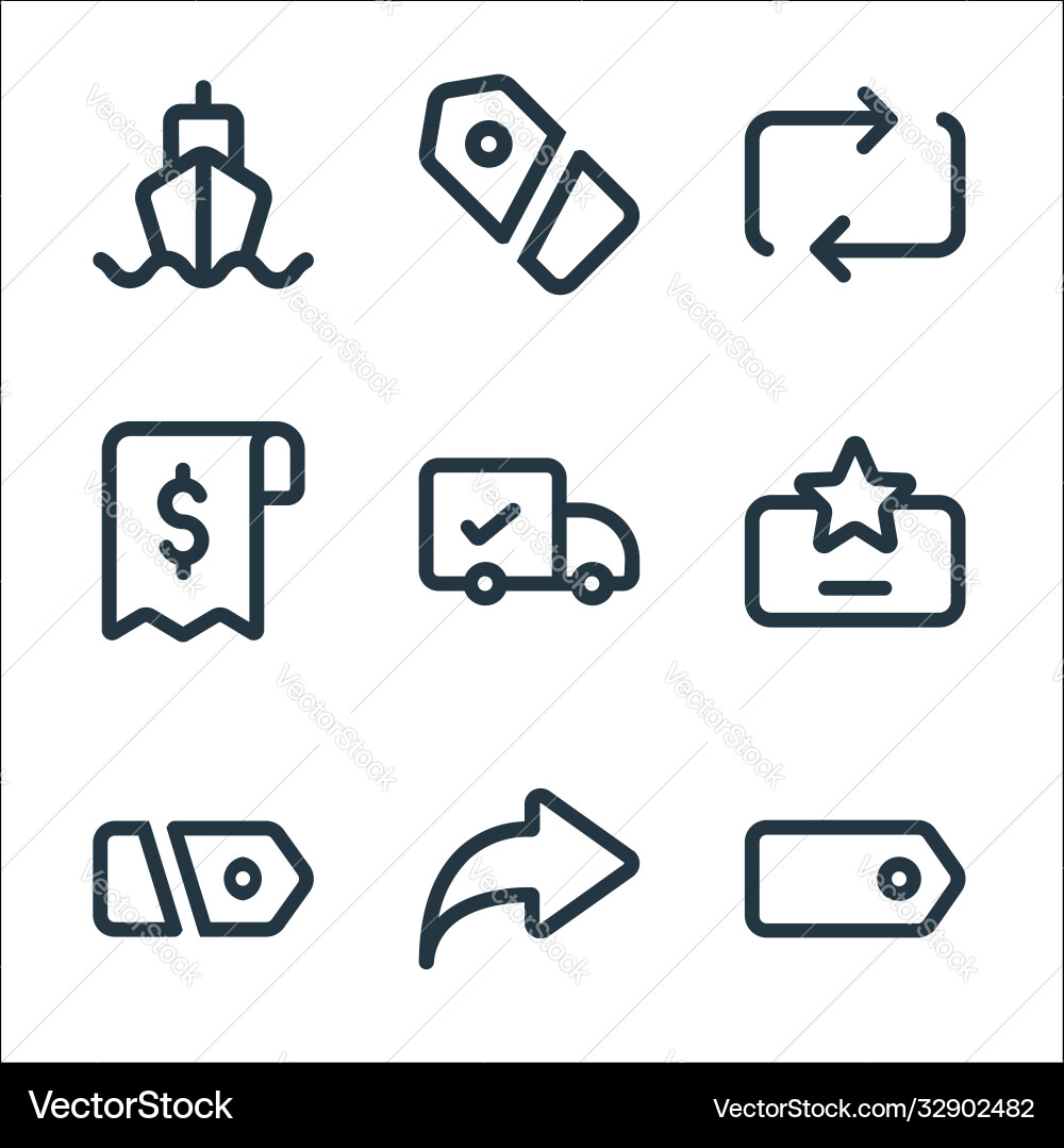 Marketplace line icons linear set quality Marketplace line icons linear set quality vector image