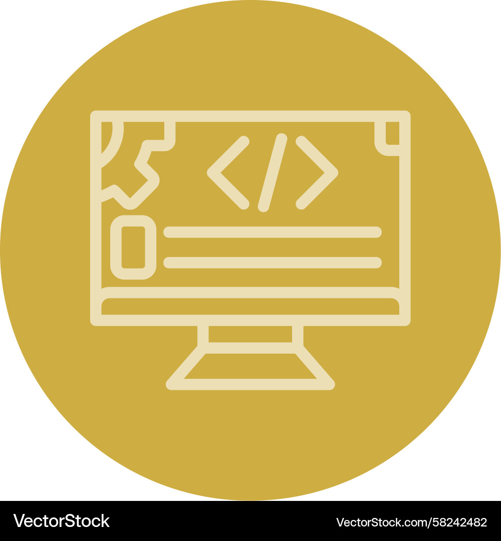 Multi-Color Web Development Line Icon Vector Image