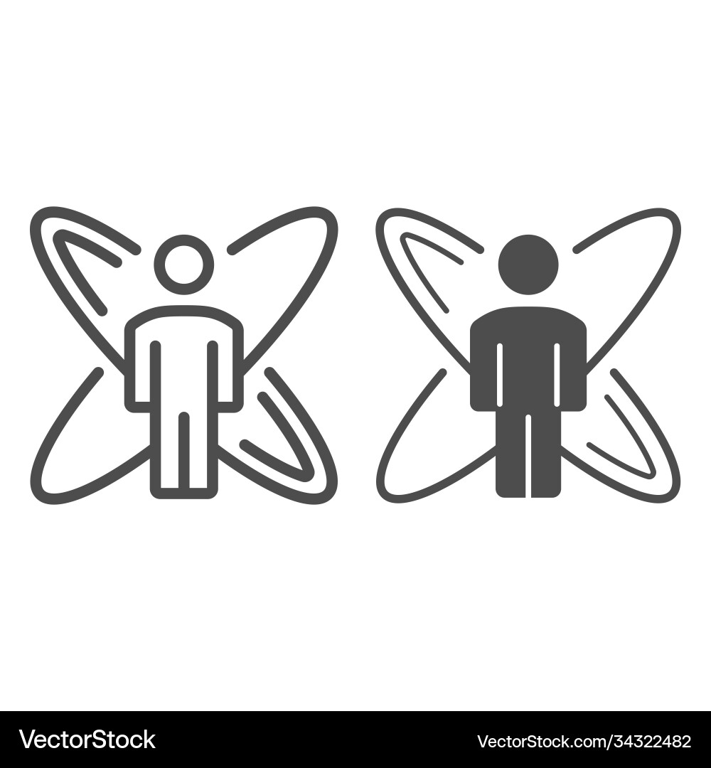 Person with symbol science line and solid icon Person with symbol science line and solid icon vector image