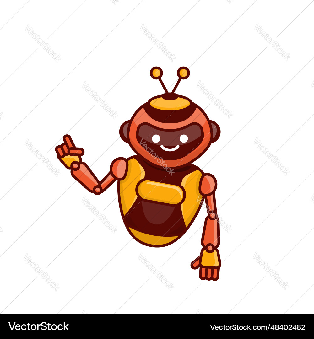 Robot character pose mascot Robot character pose mascot vector image