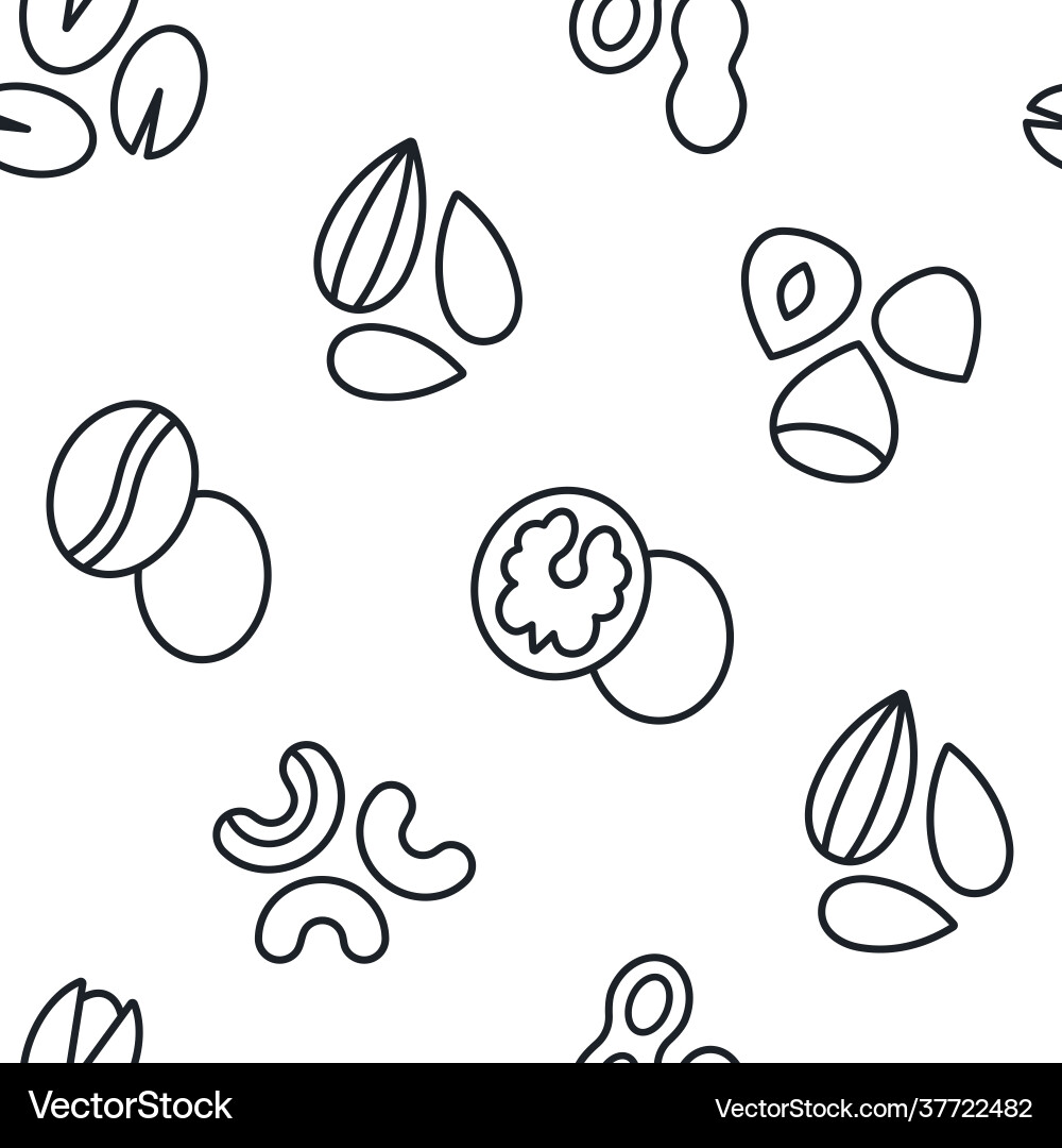 Seamless pattern with contour linear icons vector image