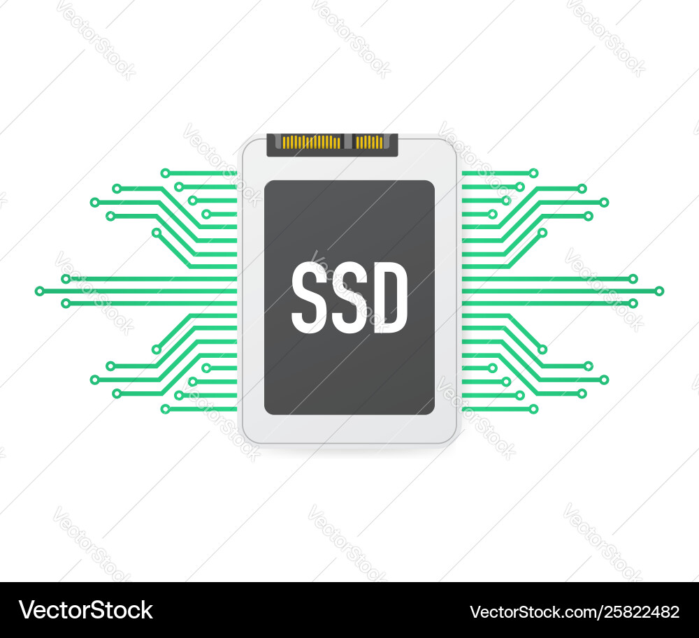 Solid state drive ssd polygon computer device Solid state drive ssd polygon computer device vector image